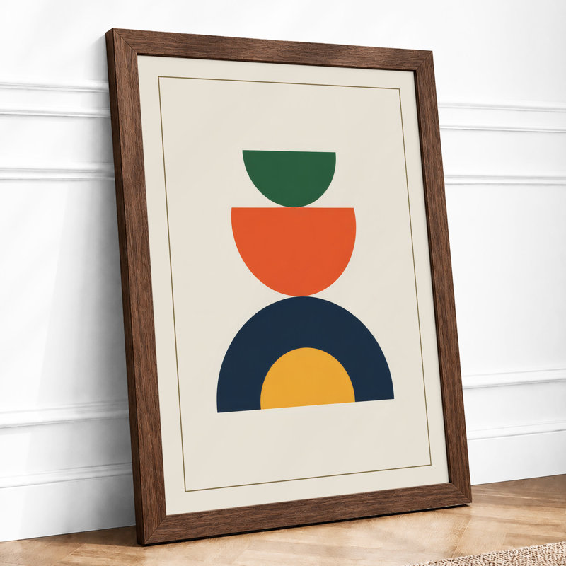 Stacked Geometry Minimalist - Print, Walnut, A3 - 42.0 x 29.7 cm