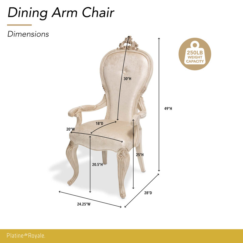 Platine De Royale Champagne Upholstered Arm Chair, Champagne