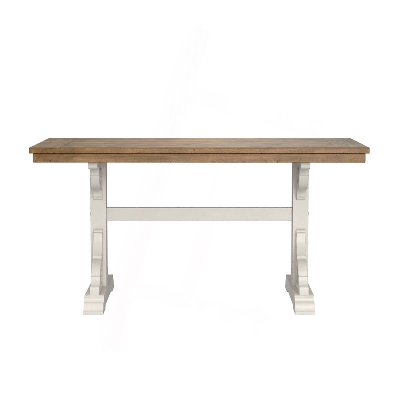 Table de rassemblement brune et blanche à tréteaux, H 36 po x L 74 po x l 32 po