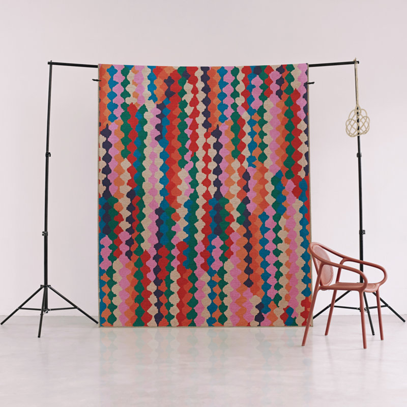 Tapis rectangulaire intérieur / extérieur Kirima, Rectangle 2 pi 7 po x 6 pi 7 po