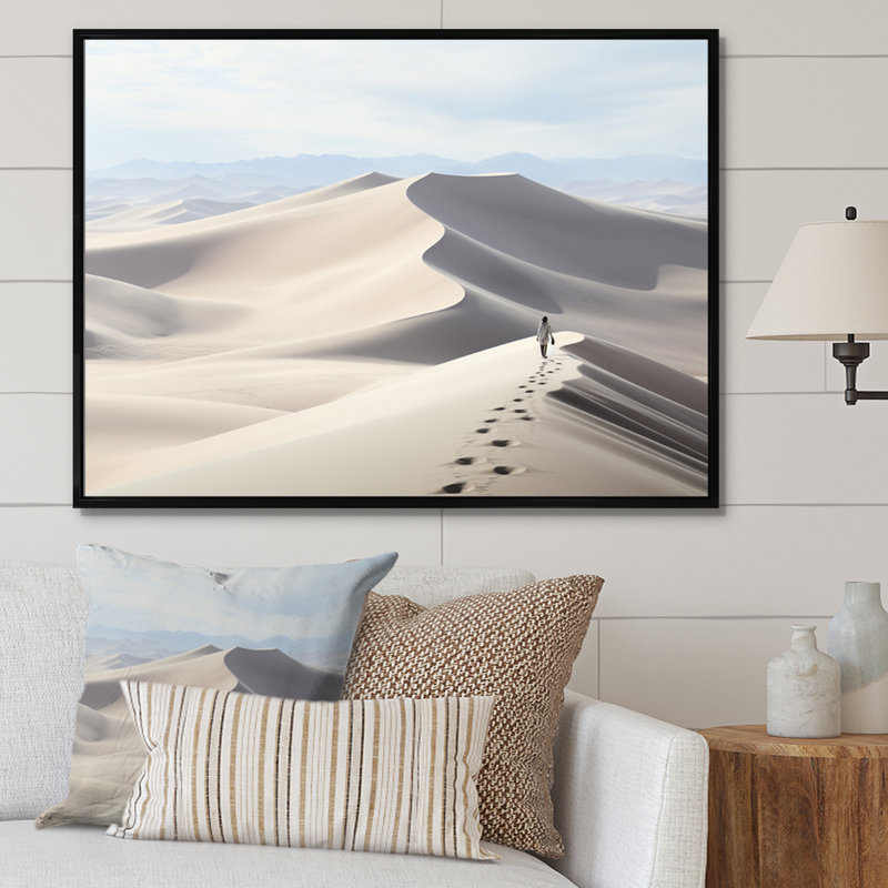 Égypte, paysage de sables silencieux II, reproduction d'art sur toile, H 16 po x l 32 po x P 1 po, Cadre photo noir