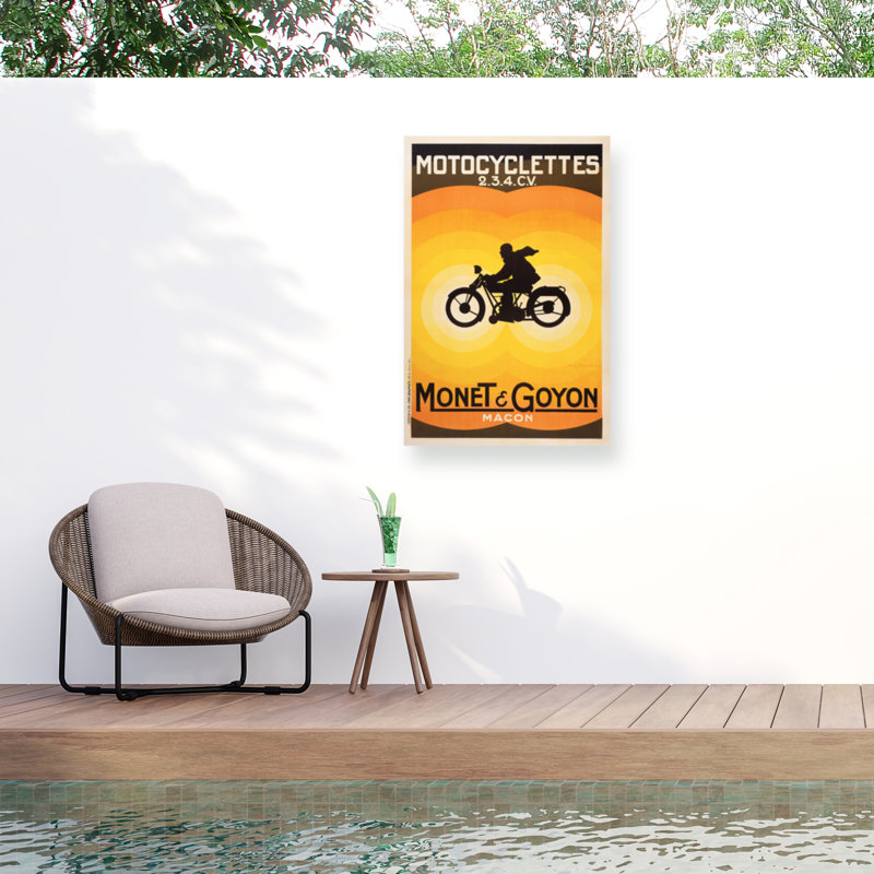 Toile pour l'extérieur Marcus Jules Motocyclettes, H 12 po x l 19 po