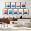 Ensemble de galerie d'art mural encadré, montagne et ciel, silhouette colorée, art sauvage moderne pour chambre à coucher, salon, bureau - 11 po x 14 po x 9 blanc-116741689-116741693