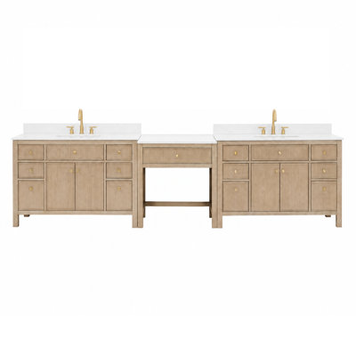 Ensemble de meuble-lavabo double 126 po et meuble-lavabo Cerrito