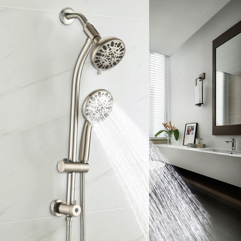 Rain Dual Shower Head 1.8 GPM GPM, Nickel