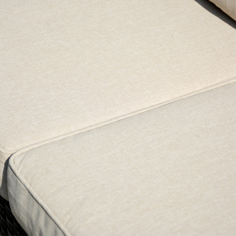 Ensemble de conversation avec canapé en rotin 6 pièces avec coussins Kaniha, Beige