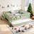 Natural Wood Bed With Built-In Bookshelves, Small Staircase, High-Quality Safety Rails, And Trundle-1311156242-1311156241