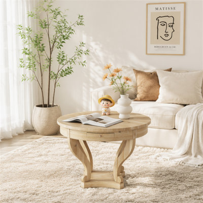 Table basse à pieds courbés de style campagnard