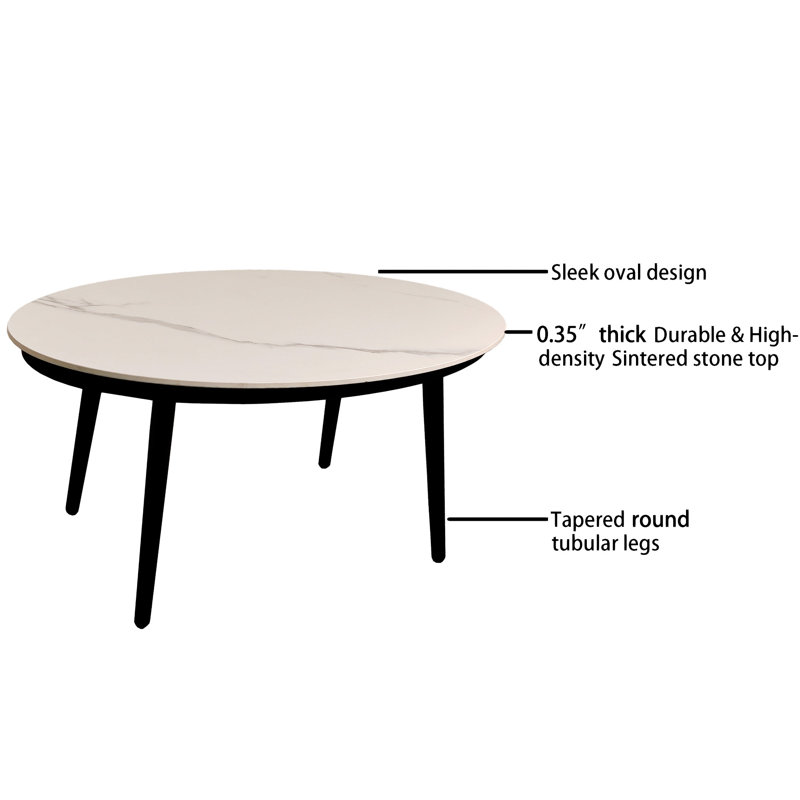 Mobilier de patio extérieur en aluminium 5 pièces