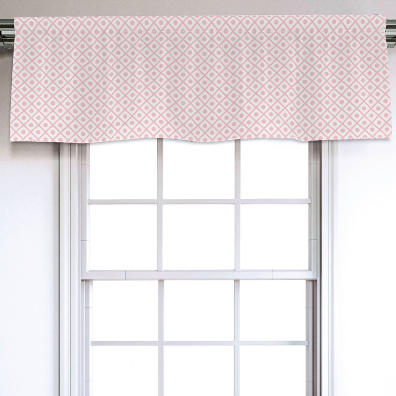 Sateen Geometric Ruffled Window Valance