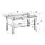 Table basse rectangulaire, table de thé avec pieds en acier inoxydable en miroir, table basse de salon pour la maison