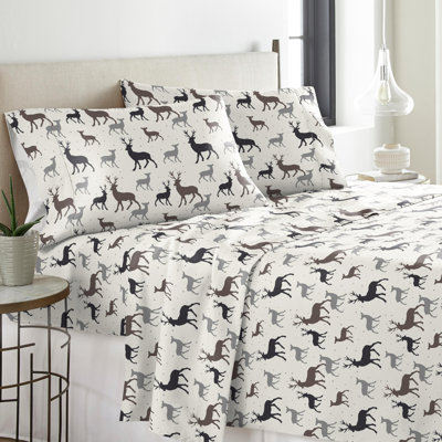 Ensemble de draps 100% coton en flanelle imprimée 170 g / m² Pointehaven