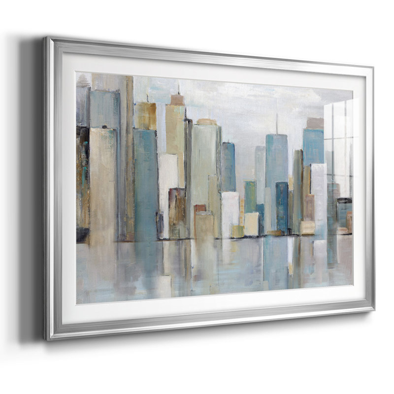 City Reflections, reproduction d'art encadrée, Argent, H 30 po x l 44 po x P 1,5 po