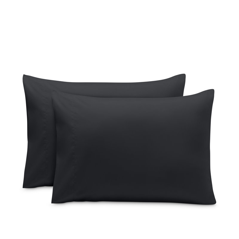 Fermeture d'enveloppe en microfibre, Noir, Taie d’oreiller standard