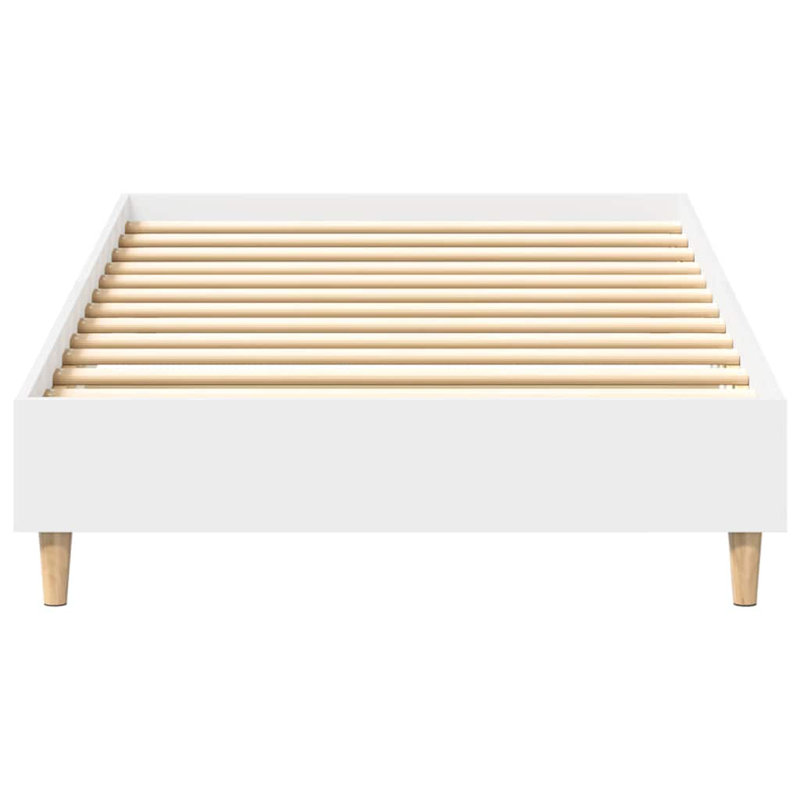 Bed Frame No Mattress Engineered Wood, Small Single (2'6), White