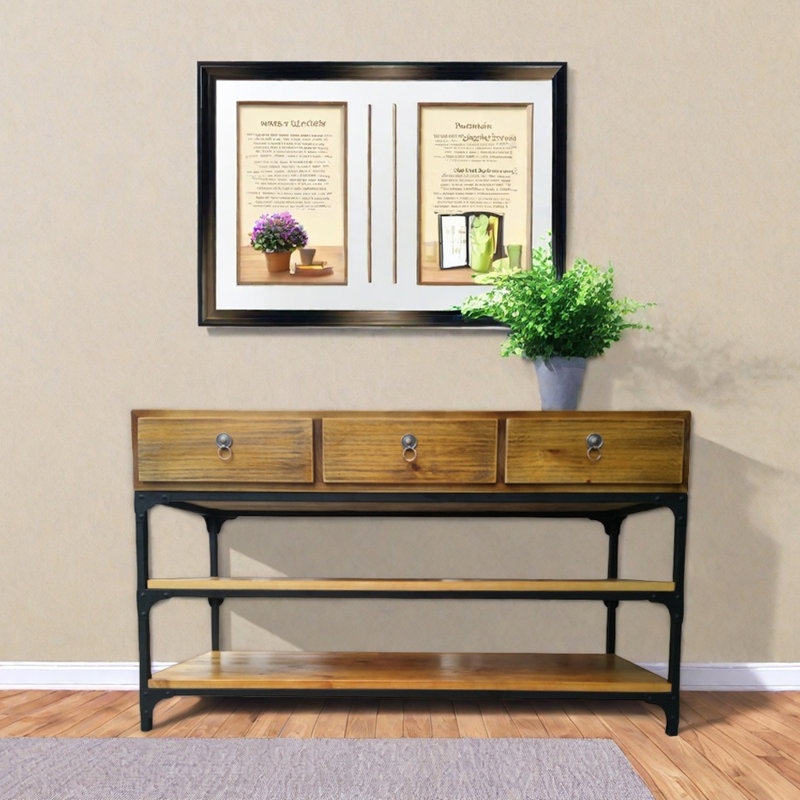 Table d'entrée en bois massif American Retro, H 31,5 po x l 55,1 po x P 15,7 po