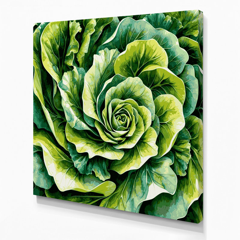 Art mural sur toile vert, H 32 po x l 32 po