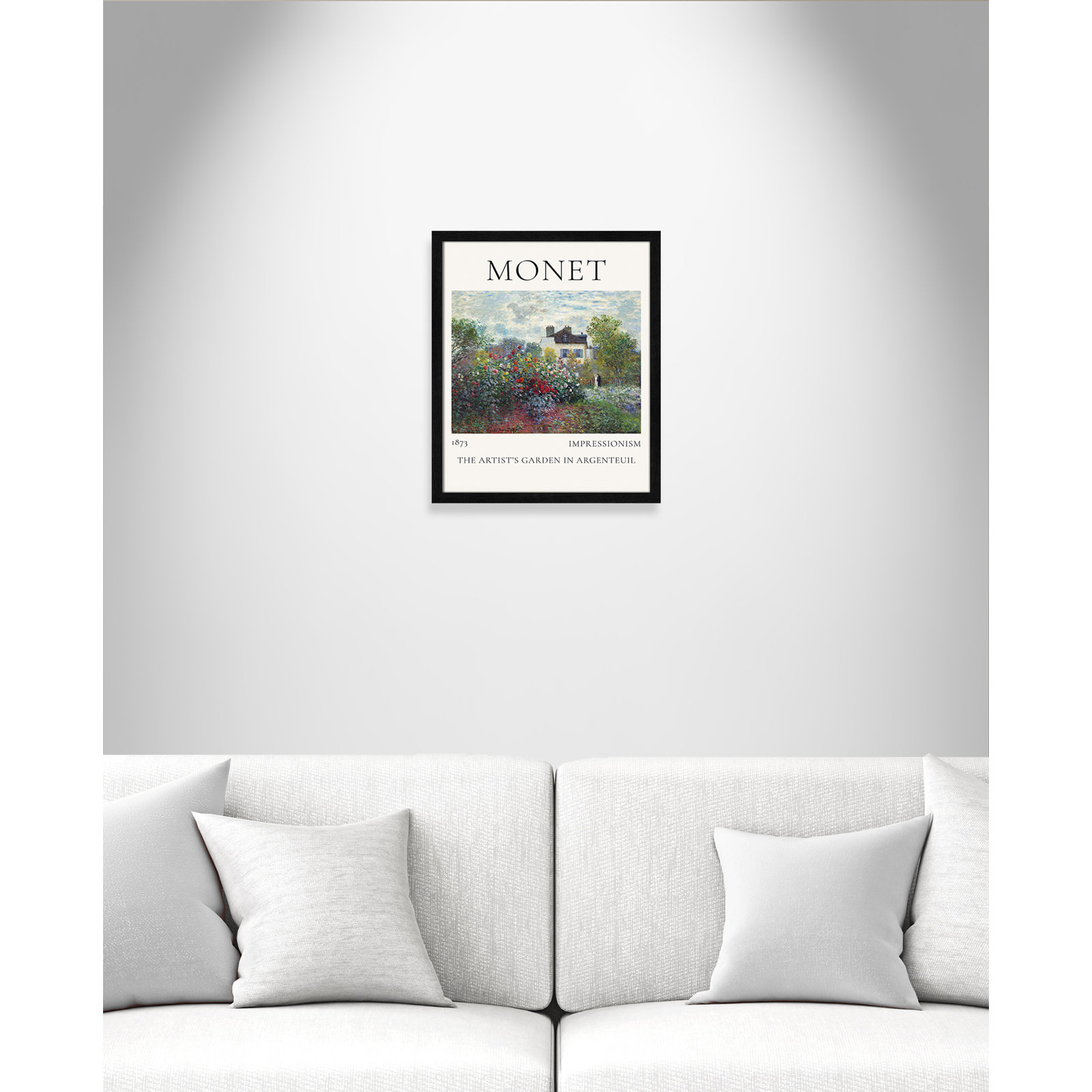 Rocchetto "Artists Garden in Argenteuil" Print, Black Single Picture Frame, No, 19" H x 16" W x 0.75" D