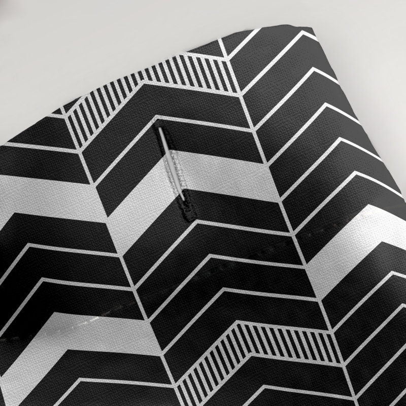 Rideau de douche simple à chevrons, Noir