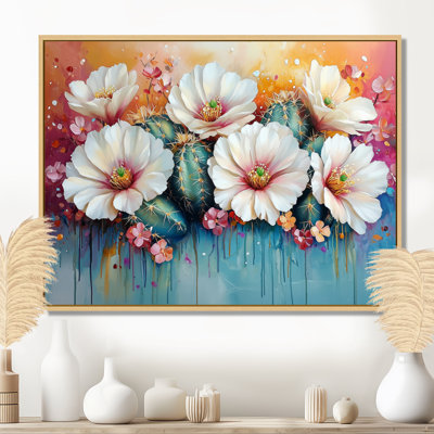 Cactus rose et blanc - Cactus, art mural