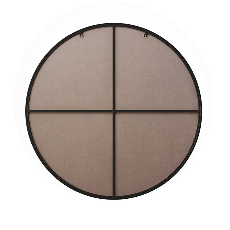 Miroir mural, miroir circulaire en pouces, miroir à cadre en métal, 27,98 po x 27,98 po, Noir
