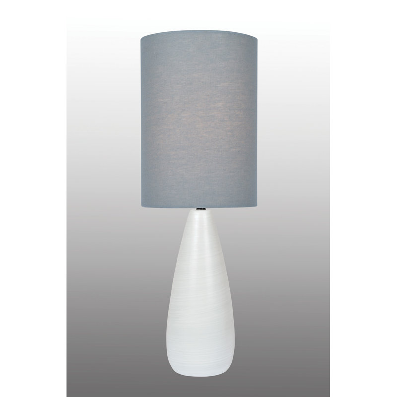 Torbert Standard Table lamp, White, Gray, 17'' H x 6'' W x 6'' D