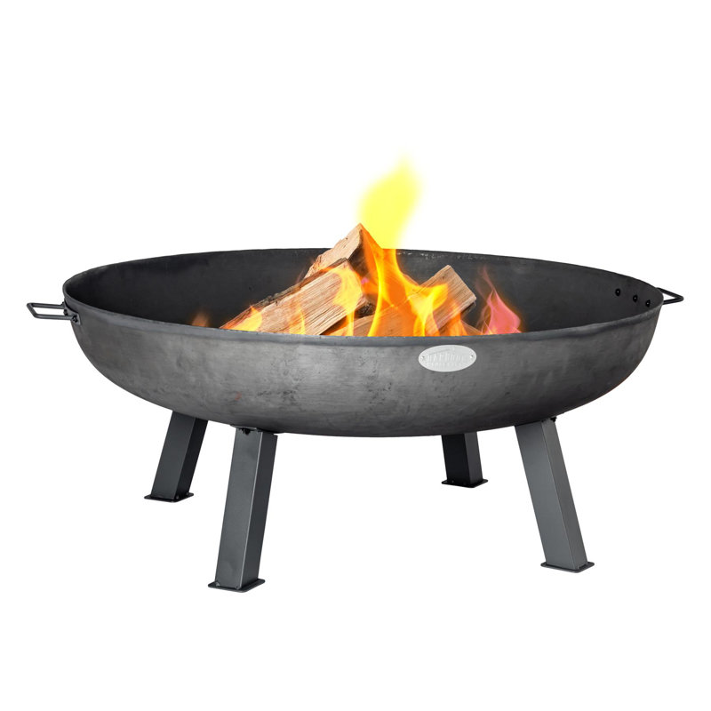 Harbour Housewares - Cast Iron Fire Pit - 100cm, 42cm H x 112cm W x 100cm D