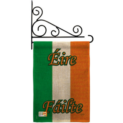 En toile jute 2 côtés de l’irlande, 19 po x l 13 po drapeau de jardin