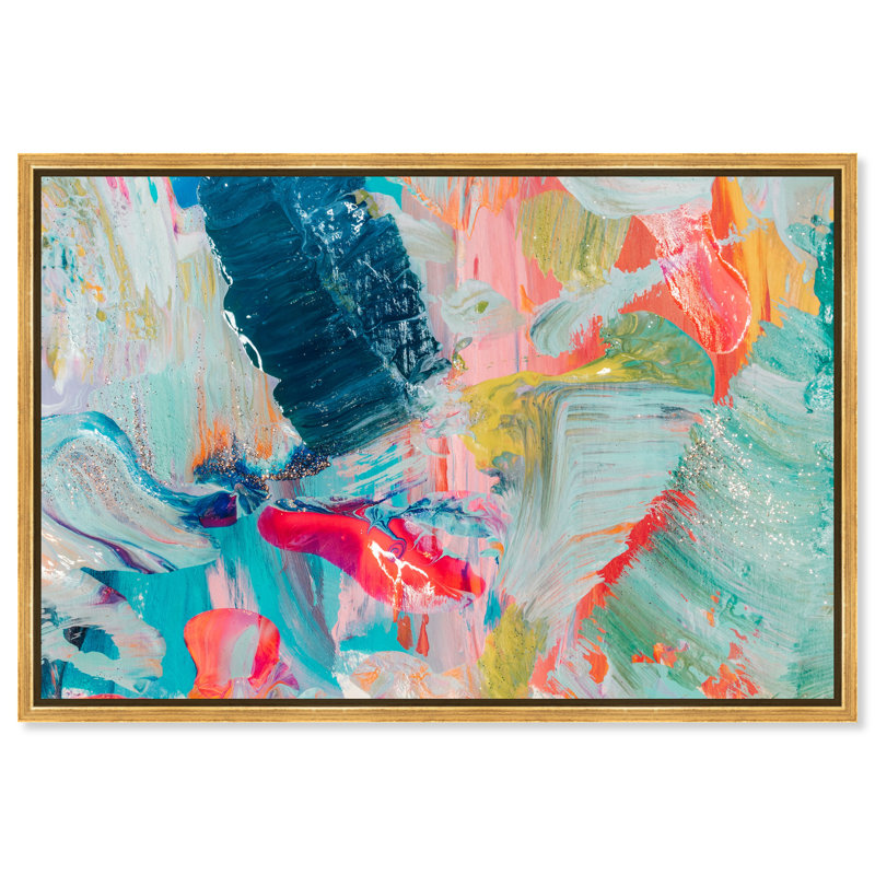 «Abstract That Love Feeling», impression sur toile, H 24 po x l 36 po, Toile encadrée, Doré