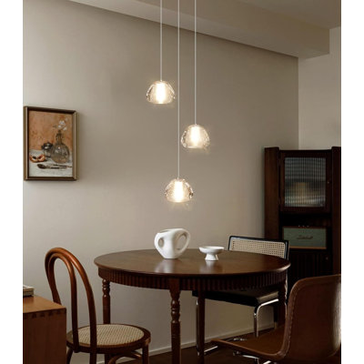 Modern Crystal Pendant Light Fixture With LED Bulbs For Kitchen Island Dining Room Bedroom Hallway Ceiling
