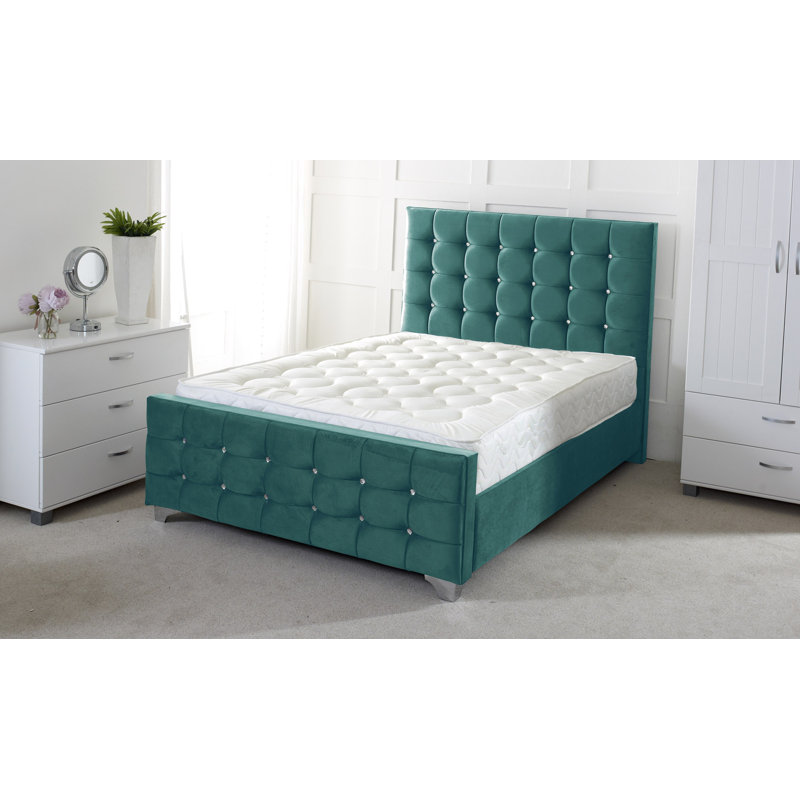 Karissa Upholstered Bed, Double (4'6), Green