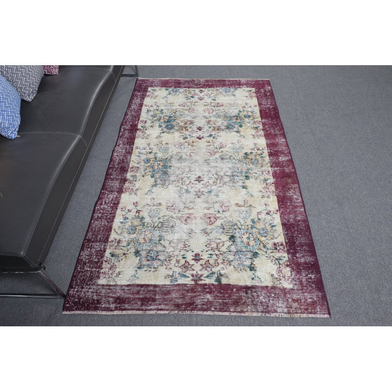 Tapis décoratif antique en laine beige pour la chambre à coucher, idéal comme cadeau
