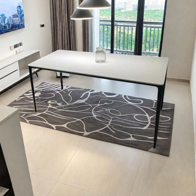 Pure White Rock Slab Dining Table