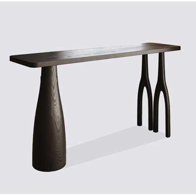 Wabi-Sabi Style Solid Wood Rectangular Bar Table