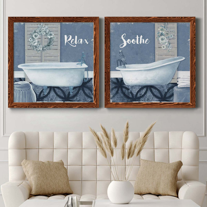 Relax - ensemble de 2 impressions sur toile, Toile encadrée érable, H 31,5 po x l 63 po x P 1,5 po