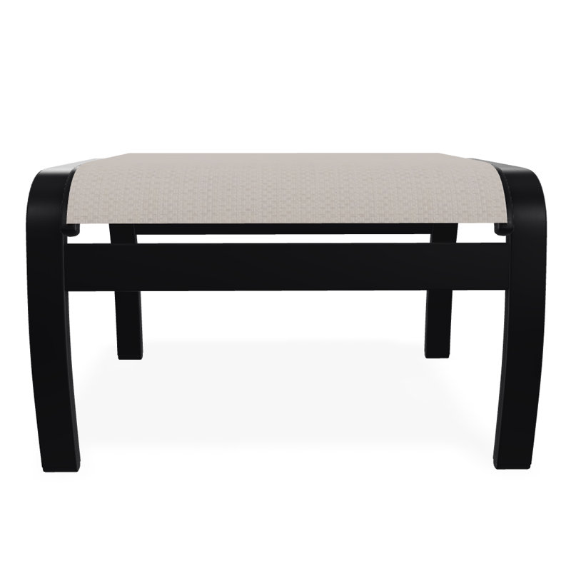 Repose-pieds d'extérieur avec coussin Askar, Noir texturé, Naturel