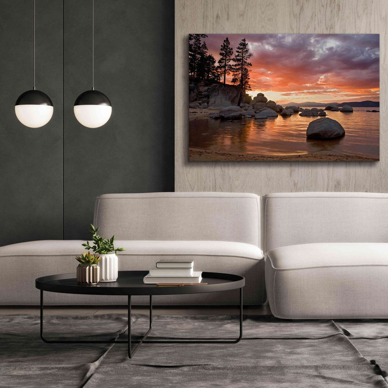 «Sand Harbor Sunset» par Mike Jones, estampe numérique sur toile, H 40 po x l 60 po x P 1,5 po