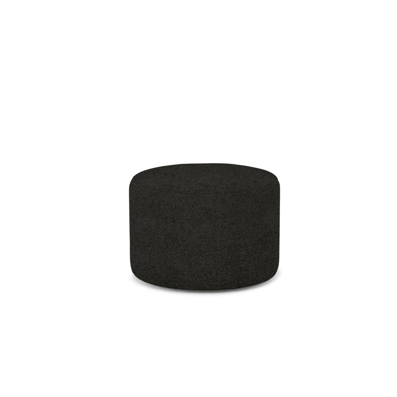 Repose-pieds rond 24 po Vera, Polyester ours noir