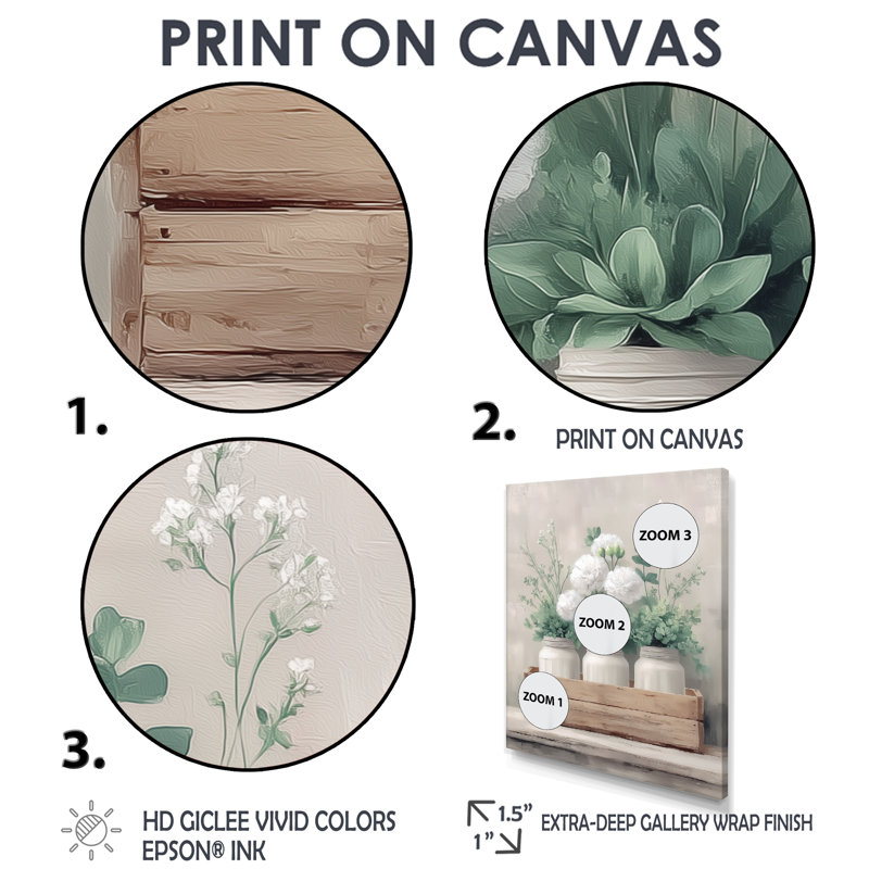 «Rustic Farmhouse Peony», reproduction d'art sur toile, décoration murale ferme blanche, H 32 po x l 24 po, Noir