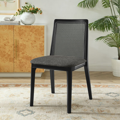 Chaise d'appoint en bois et rotin Monarch