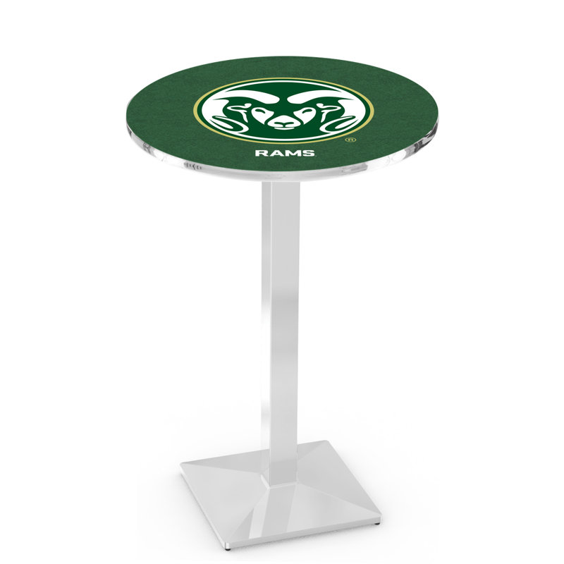 Round Metal Base Dining Table, Chrome, Colorado State University