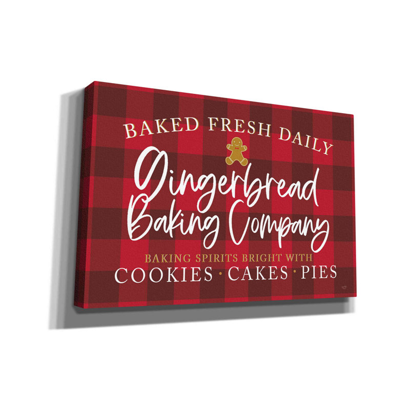 «Gingerbread Bake Company» par Lux + Me, art mural sur toile, H 12 po x l 18 po x P 0,75 po