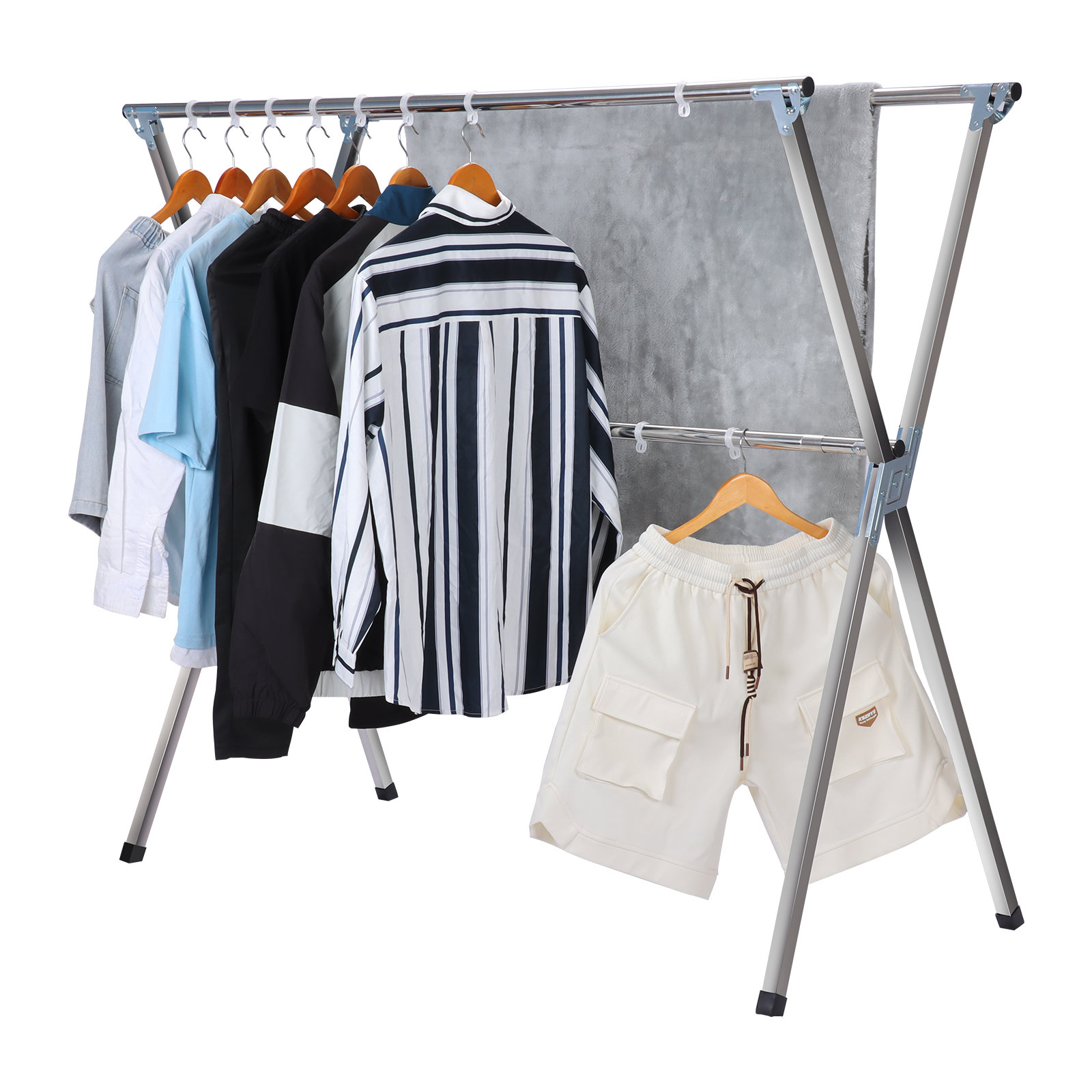 Honey-Can-Do Collapsible Steel X-Frame Freestanding Clothes Drying Rack,  White 