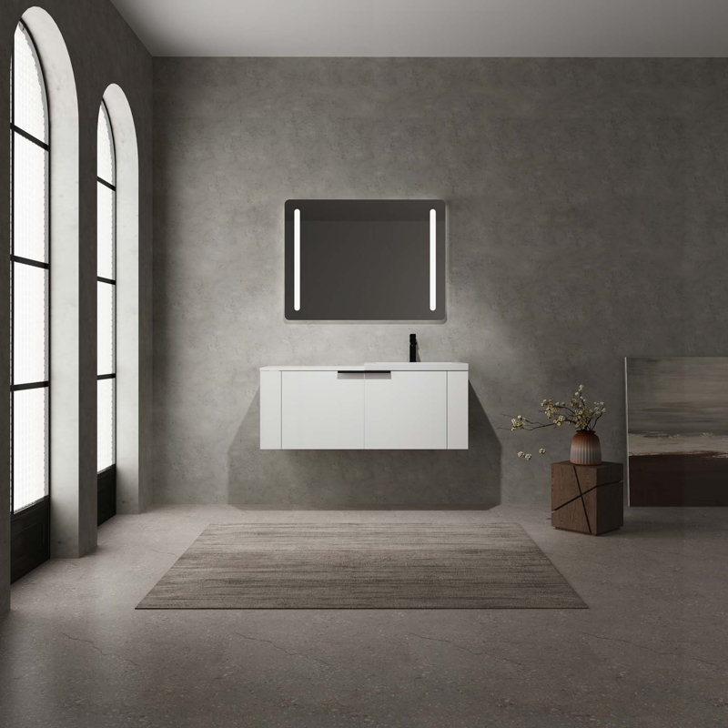 Ensemble de meuble-lavabo moderne avec rangement spacieux et design élégant, Blanc Ameican