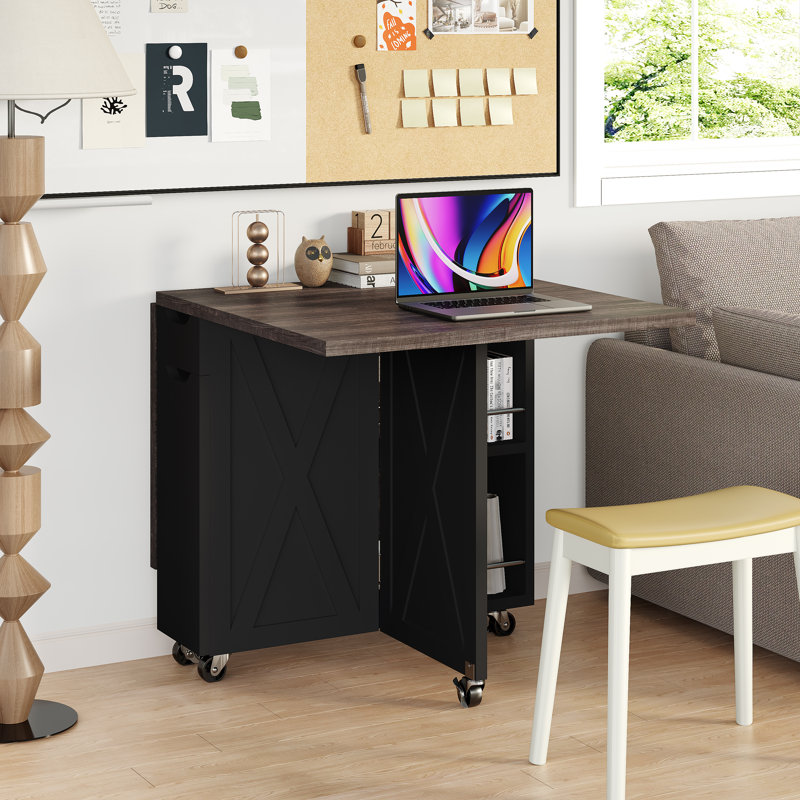 Extendable Dining Table, Brown/Black