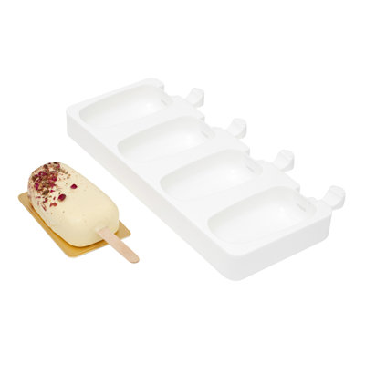 Moule à popsicules à 4 cavités, 1 moule à gâteaux rond en silicone flexible et congelable, à dégagement facile, pour la cuisson