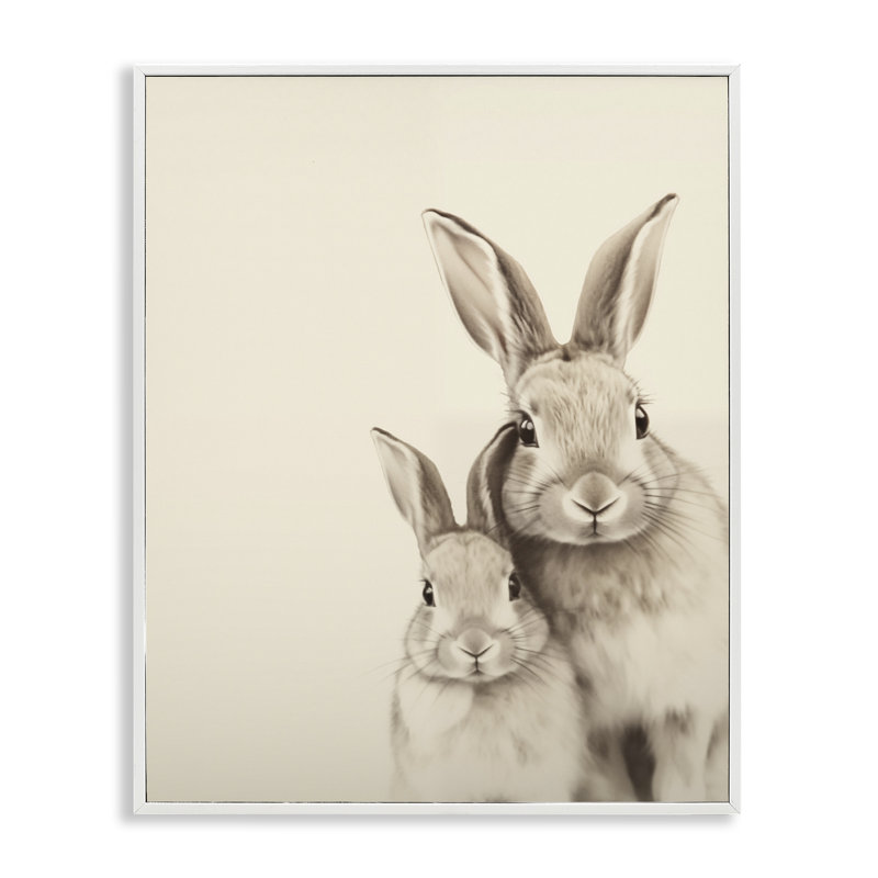 Deux lapins croquis, estampe numérique, design par Arlington Prints, H 20 po x l 16 po