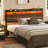 40.79"H Queen Headboard With Charging Station And Led Light