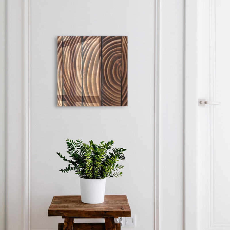 Key box, Opens to the left, 30x30x5, White, Natural wood pattern in warm shades, 
