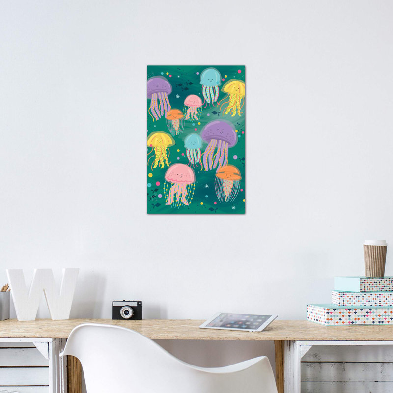 «Coastal Nautical Under the Sea II» par Lisa White boutons - impression d'art graphique, Pas de tapis, Toile tendue
